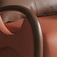 Nordic Style Bonded Leather Square Arms Pillow Back Lounge Accent Chair