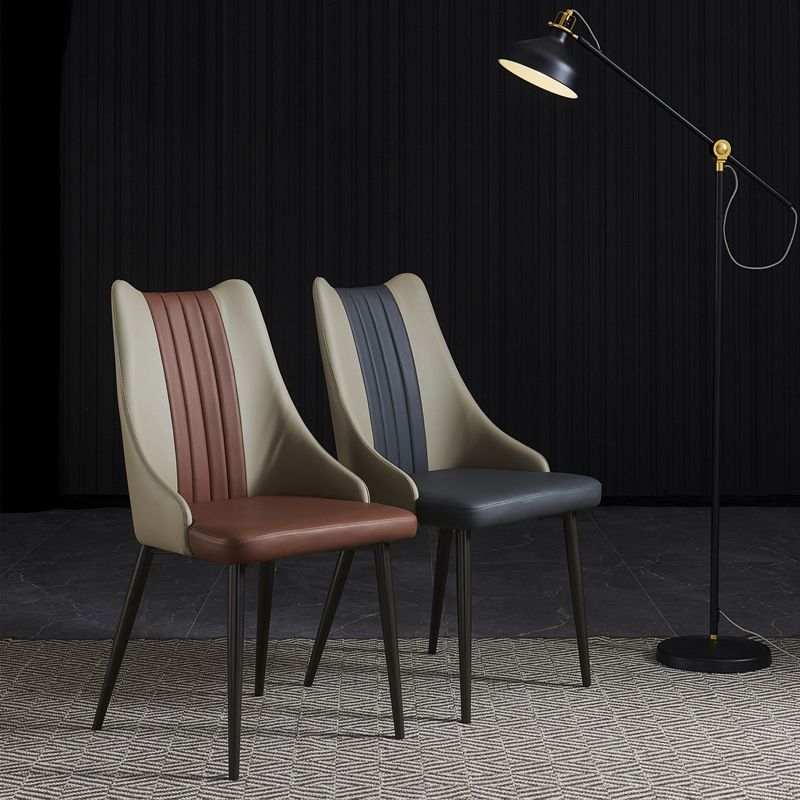 Esszimmer gepolsterter Stuhl Haus Faux Leder Parsons Essstuhl