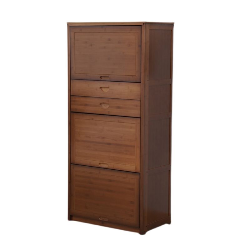 Mobile moderno di accento marrone medio secolo con porte in mobile rettangolo in legno massiccio