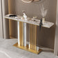 Tavolo console di accento rettangolare contemporaneo con base dorata/nera