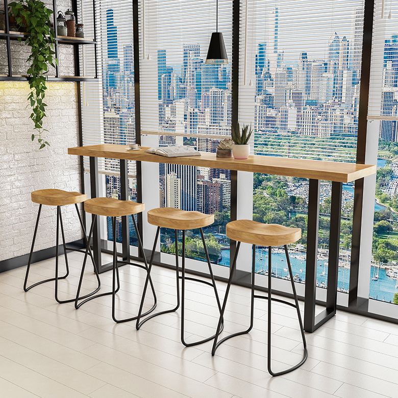 Solid Wood Bar Dining Table Traditional Luxury Rectangle Bar Table with Sled Base Clearhalo 'Bar Furniture' 'Bar Tables' 'bar_tables' 'Furniture' 'furniture_bar_tables' 'Kitchen & Dining Furniture' 1200x1200_10345a62-d367-419a-86f8-021edaf47c29