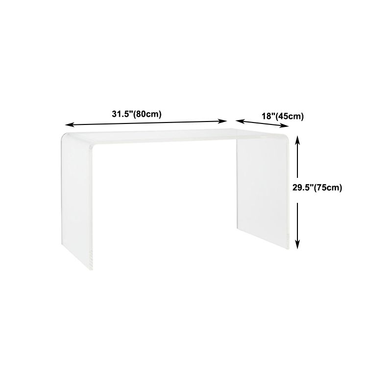 Scrivania di scrittura acrilica contemporanea slitta rettangolare da ufficio per casa