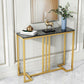 Glam Marble Console Table 12" W Rectangle Accent Table for Hall