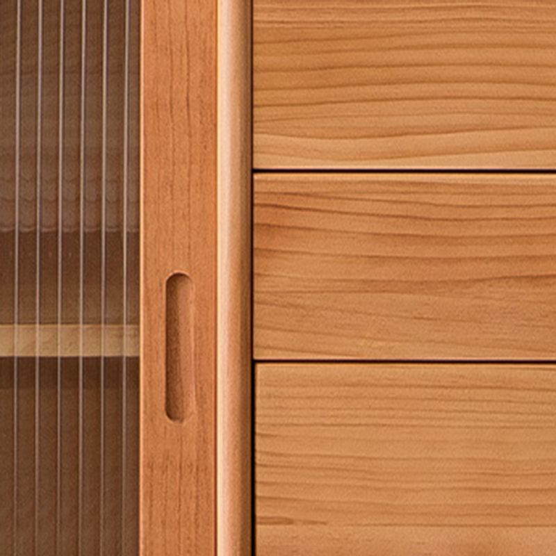 Contemporary Glass Doors Dining Hutch Pine Storage Cabinet for Living Room Clearhalo 'Display & China Cabinets' 'display_china_cabinets' 'furn' 'furn_display_china_cabinets' 'Furniture' 'Kitchen & Dining Furniture' 1200x1200_1036cd48-83d2-4586-a750-684177a6fe2b