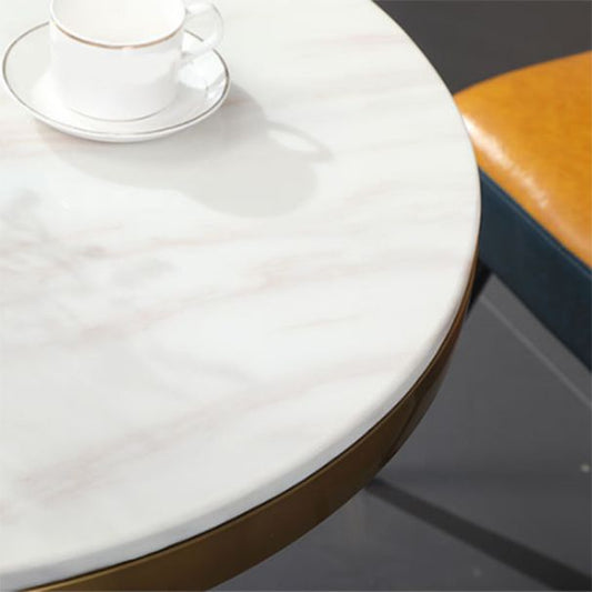 Ronda 1/3/4 Piezas Conjunto de comedor estilo Glam Syle Faux Mármol Juego de comidas para uso en el hogar