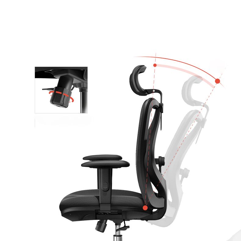 Chaise de bureau moderne Hauteur de siège réglable chaise de bureau noire avec roues