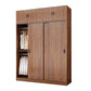 Solid Wood Frame Wardrobe Freestanding Wardrobe with Sliding Doors