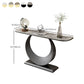 Contemporary Console Accent Table Antique Finish Half Moon Console Sofa Table in Stone Clearhalo 'Console Tables' 'console_tables' 'Entry & Mudroom Furniture' 'furn' 'furn_console_tables' 'Furniture' 1200x1200_1038d4bc-7e20-495e-a6bb-f7d2a62b7f75
