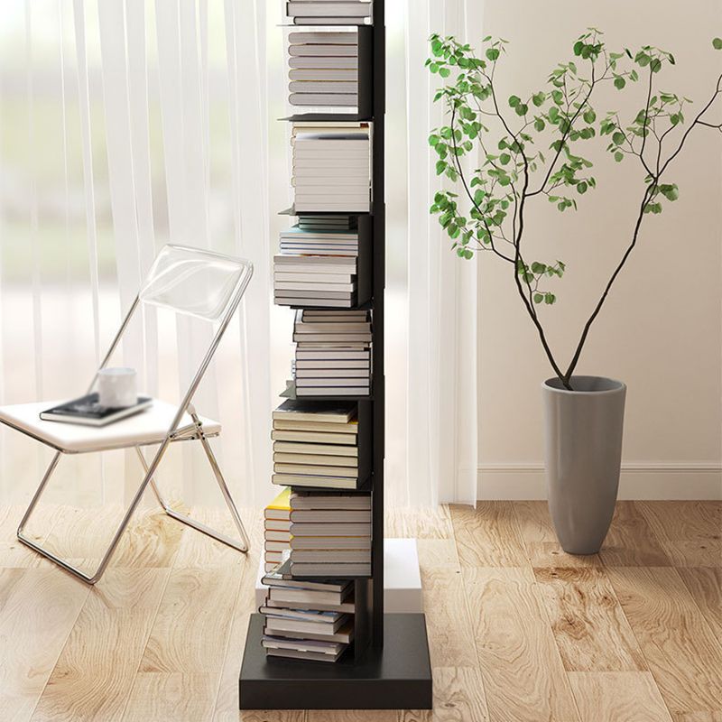 Modern Corner Vertical Bookshelf White and Black Closed Back Bookshelf Clearhalo 'Bookcases' 'furn' 'furn_bookcases' 'Furniture' 'furniture_bookcases' 'kitchen' 'kitchen_bookcases' 'Living Room Furniture' 'Office Furniture' 1200x1200_103ce36f-68f8-43c7-a879-af7afeaf42d0