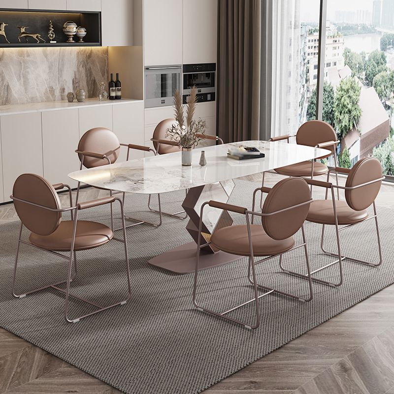 Glam Style Rectangle Sintered Stone Dining Set 1/4/5/7 Pieces Dining Set for Dining Areas Clearhalo 'Dining Room Sets' 'Dining Tables & Seating' 'dining_room_set' 'furn' 'furn_dining_room_set' 'Furniture' 'Kitchen & Dining Furniture' 1200x1200_103d7d6b-86f5-48a0-a9f9-b0d05af55686
