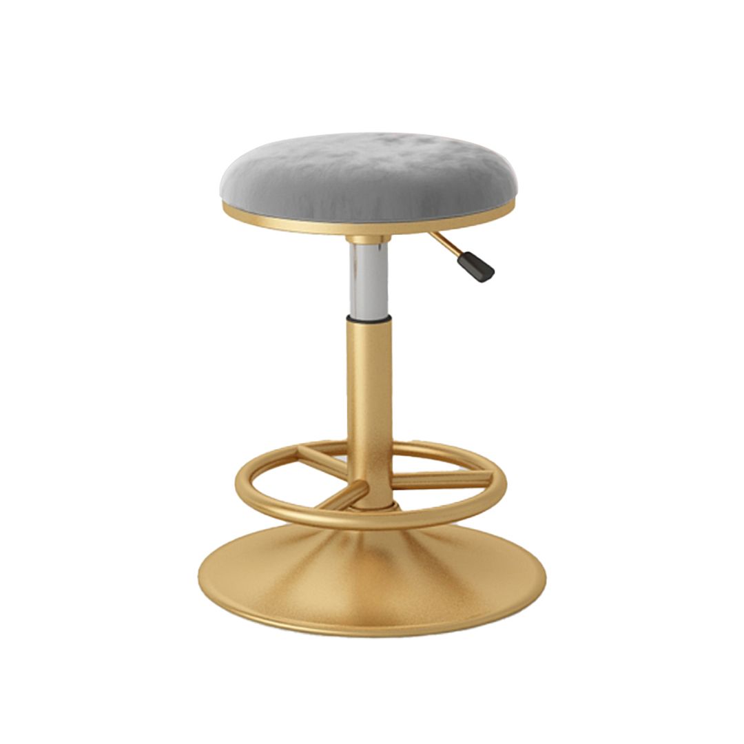 Nordic Glam Liftable Bar Stool Round Counter Bar Stool with Metal Legs Clearhalo 'Bar Furniture' 'Bar Stools' 'bar_stools' 'furn' 'furn_bar_stools' 'Furniture' 'furniture_bar_stools' 'Kitchen & Dining Furniture' 1200x1200_1040e925-f95b-4d56-a2f3-5ae81a4e644e