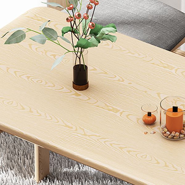 Contemporary Rectangular Wooden Dining Table with 4 Metal Foot Clearhalo 'Dining Tables & Seating' 'Dining Tables' 'dining_table' 'furn' 'furn_dining_table' 'Furniture' 'Kitchen & Dining Furniture' 1200x1200_10416cfc-a6b7-435c-b2c3-32339f9b3555