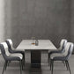Modern Style Sintered Stone Dining Table Rectangle Table with Metal Legs for Home Use