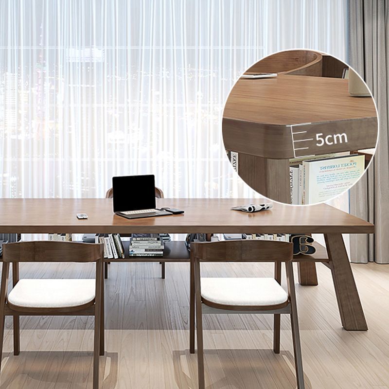 Rectangular Shaped Office Conference Table Wood Writing Desk in Brown Clearhalo 'furn' 'furn_office_desk' 'Furniture' 'Office Desks' 'Office Furniture' 'office_desk' 1200x1200_1046638c-0835-4746-b26c-3b8adf7f7a51