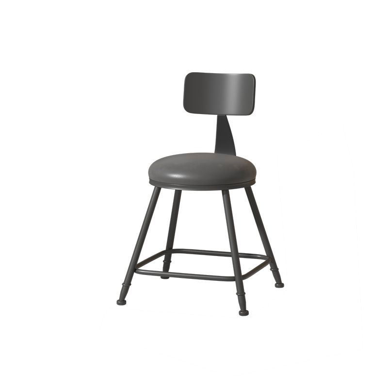 Modern Armless Backrest Counter Stool Iron Cafe Bar Stool with Leather Cushion Clearhalo 'Bar Furniture' 'Bar Stools' 'bar_stools' 'furn' 'furn_bar_stools' 'Furniture' 'furniture_bar_stools' 'Kitchen & Dining Furniture' 1200x1200_10467cd9-7dbb-4e38-a68a-6f36caec2f93