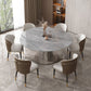 Luxury Sintered Stone Top Table Extendable Round Table with Pedestal Base