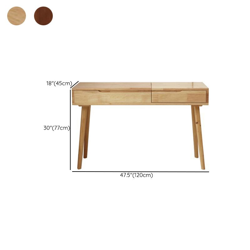 Nordic Flip-Top Vanity Dressing Table Set with Stool 1-Drawer Wood Vanity Table Clearhalo 'Bedroom Furniture' 'furn' 'furn_makeup_vanities' 'Furniture' 'Makeup Vanities' 'makeup_vanities' 1200x1200_1047117a-deed-4e50-bb71-ca3e58603f90