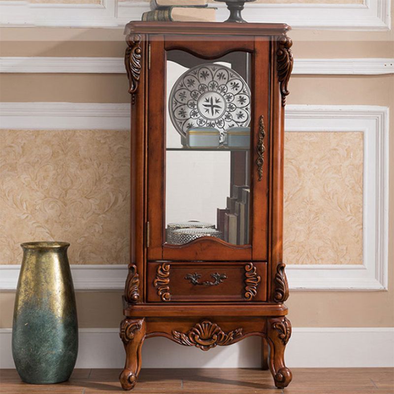 Traditional Glass Doors Curio Cabinet Birch Storage Cabinet for Home Clearhalo 'Display & China Cabinets' 'display_china_cabinets' 'furn' 'furn_display_china_cabinets' 'Furniture' 'Kitchen & Dining Furniture' 1200x1200_104757de-c12a-4ce7-b6d3-e4f7a3d19d89