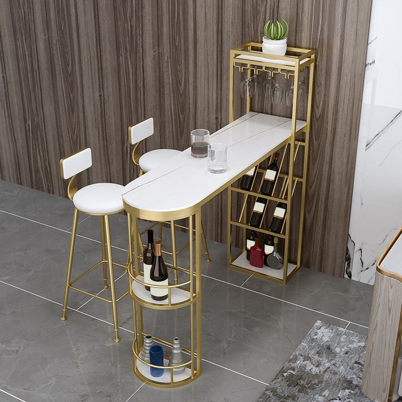 Glam Pub Table Specialty Bar Height Bar Table with Wine Rack Clearhalo 'Bar Furniture' 'Bar Tables' 'bar_tables' 'furn' 'furn_bar_tables' 'Furniture' 'Kitchen & Dining Furniture' 1200x1200_104788c7-4da5-4321-9999-49c2c719ef36
