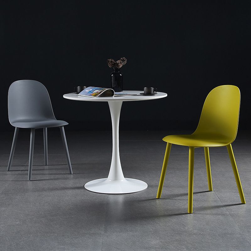 Scandinavian Plastic Dining Armless Chair Solid Back Chair for Home Clearhalo ' kitchen&dining_furn' 'Dining Chairs' 'Dining Tables & Seating' 'dining_chair' 'furn' 'furn_dining_chair' 'Furniture' 'furniture_dining_chair' 'Kitchen & Dining Furniture' 'kitchen' 1200x1200_10480dd4-22c5-4156-ab34-a593b96997c2