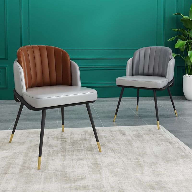 Scandinavian Armless Solid Back Chair for Home Upholstered Side Chair Clearhalo 'Dining Chairs' 'Dining Tables & Seating' 'dining_chair' 'furn' 'furn_dining_chair' 'Furniture' 'Kitchen & Dining Furniture' 1200x1200_104930fd-4b61-424e-af9f-17549b08609e