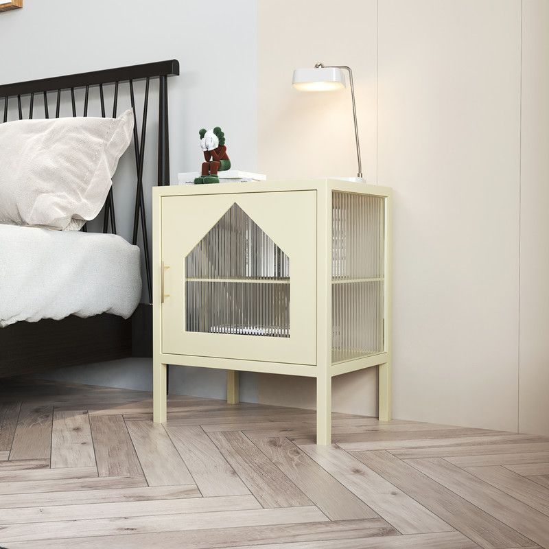 Gabinete contemporáneo de la mesita de noche del estante inferior de la cama con puerta de vidrio para el dormitorio