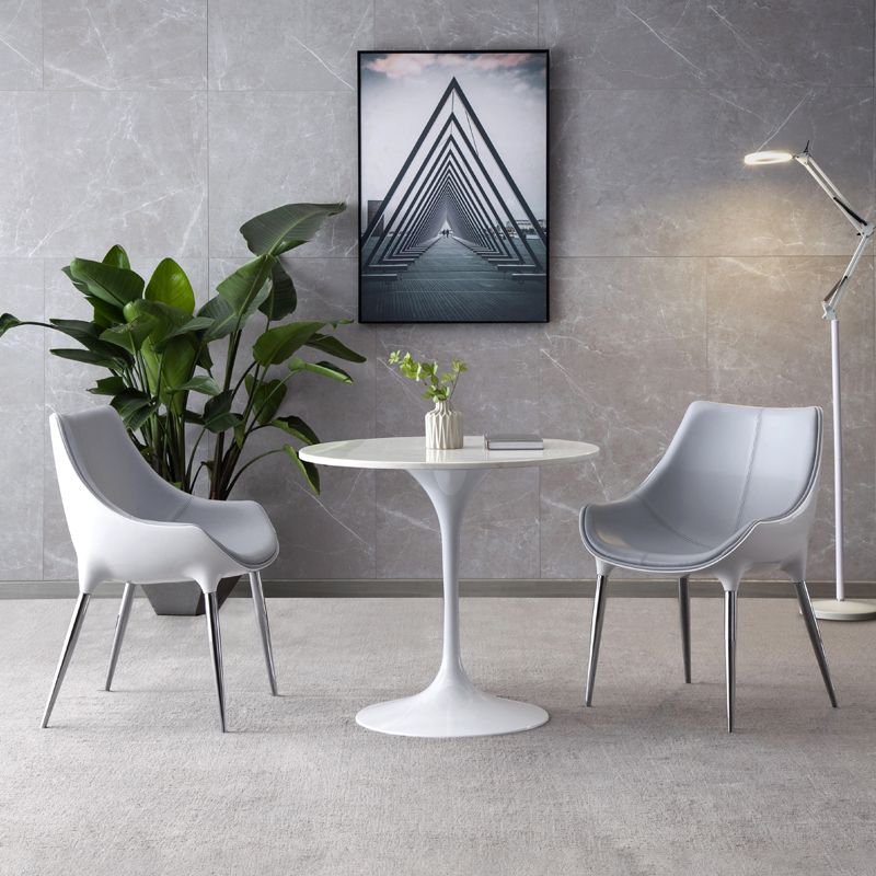 Contemporary Style Dining Chair Kitchen Arm Side Chairs with Metal Legs (Set of 2) Clearhalo ' kitchen&dining_furn' 'Dining Chairs' 'Dining Tables & Seating' 'dining_chair' 'furn' 'furn_dining_chair' 'Furniture' 'furniture_dining_chair' 'Kitchen & Dining Furniture' 'kitchen' 1200x1200_104c465b-163e-4d6d-b58f-e78ee028feb8