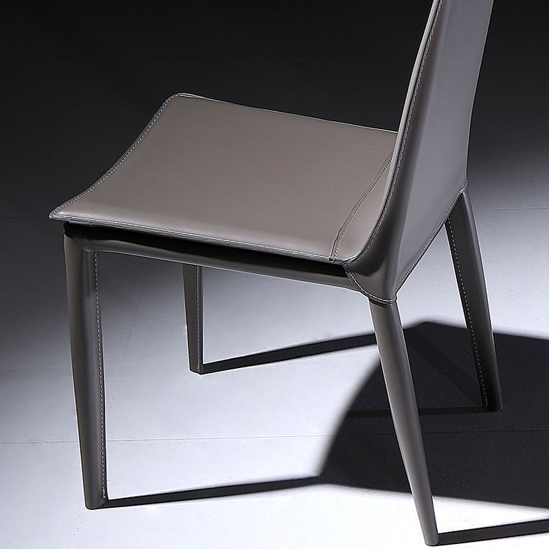 Modern Kitchen PU Leather Dining Side Chair Solid Back Dining Side Chair Clearhalo ' kitchen&dining_furn' 'Dining Chairs' 'Dining Tables & Seating' 'dining_chair' 'Furniture' 'furniture_dining_chair' 'Kitchen & Dining Furniture' 'kitchen' 1200x1200_104d3ea8-4ff8-4cec-bc4f-17c4048eaf97