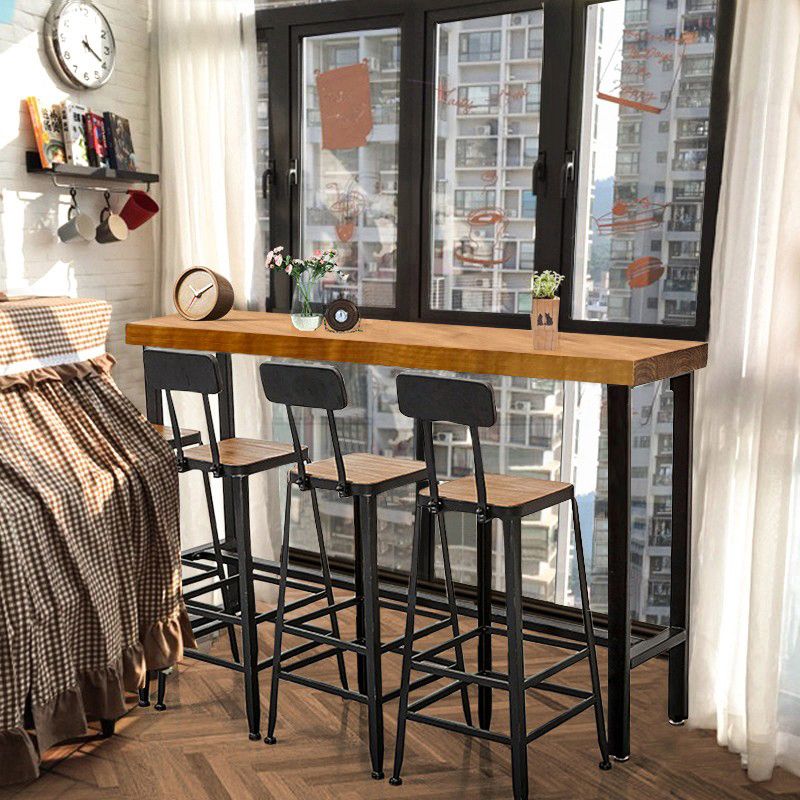 Wood Rectangle Top Counter Table Industrial 42-inch Height Table for Dining Room Clearhalo 'Bar Furniture' 'Bar Tables' 'bar_tables' 'furn' 'furn_bar_tables' 'Furniture' 'furniture_bar_tables' 'Kitchen & Dining Furniture' 'kitchen&dining_furn' 'kitchen' 1200x1200_104dd52c-bd8a-435a-bc55-3317f1b3d4bc