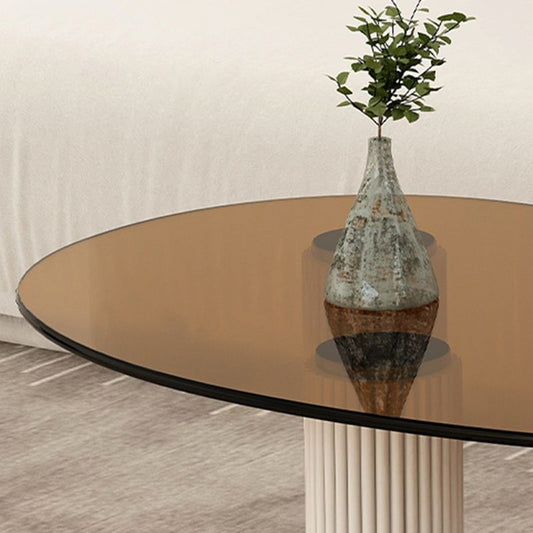 14.9"H 3 Legs Base Solid Color Glass/Slate Irregular Top Coffee Table Clearhalo 'Coffee & Accent Tables' 'Coffee Tables' 'coffee_tables' 'furn' 'furn_coffee_tables' 'Furniture' 'Living Room Furniture' 1200x1200_104f1817-7cfa-427a-9c39-8133ab090dae