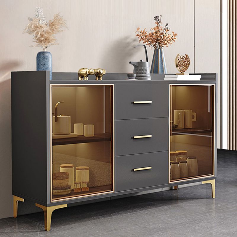 Tavolo a buffet in legno Scheda in stile glam con armadi e cassetti