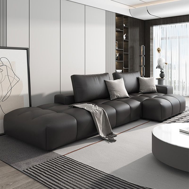 Pain en cuir en faux cuir sectionnelle en section marron / noir 106,29 "Section de largeur