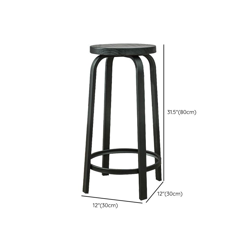 Industrial Metal Counter Height Stools Armless Bar Stool in Black Clearhalo 'Bar Furniture' 'Bar Stools' 'bar_stools' 'furn' 'furn_bar_stools' 'Furniture' 'Kitchen & Dining Furniture' 1200x1200_10522349-ab82-491c-82c9-2a63f9628e8a