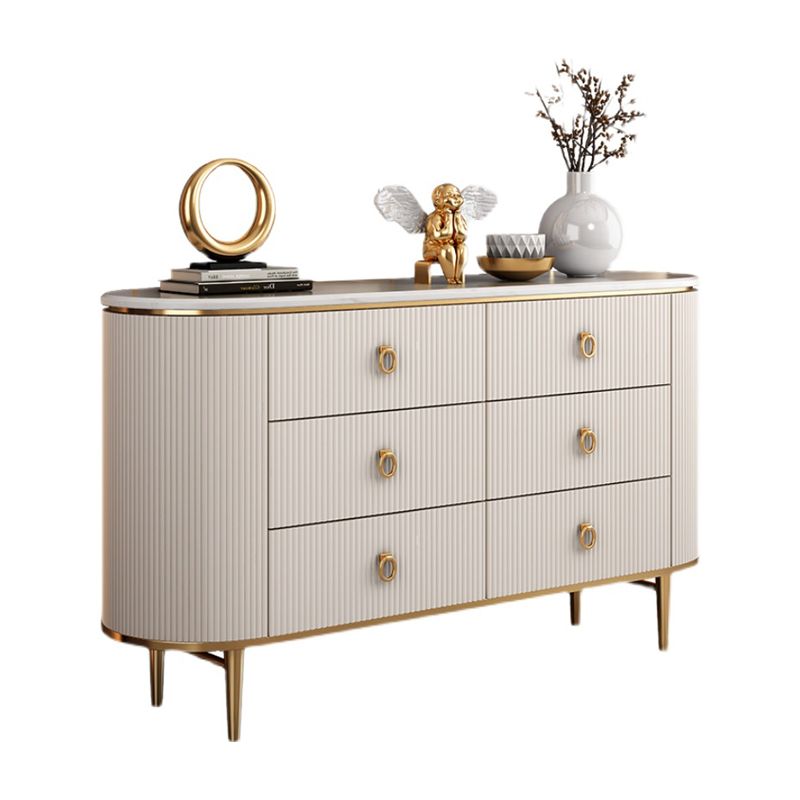 6-Drawer Engineered Wood Sideboard Modern Buffet Table with Stone for Dining Room Clearhalo 'buffet_sideboard' 'Buffets & Sideboards' 'furn' 'furn_buffet_sideboard' 'Furniture' 'Kitchen & Dining Furniture' 1200x1200_1052cebb-d4b8-45d0-82a1-2f71225c92f8