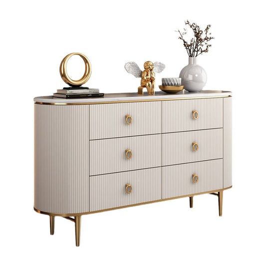 6-Drawer Engineered Wood Sideboard Modern Buffet Table with Stone for Dining Room Clearhalo 'buffet_sideboard' 'Buffets & Sideboards' 'furn' 'furn_buffet_sideboard' 'Furniture' 'Kitchen & Dining Furniture' 1200x1200_1052cebb-d4b8-45d0-82a1-2f71225c92f8