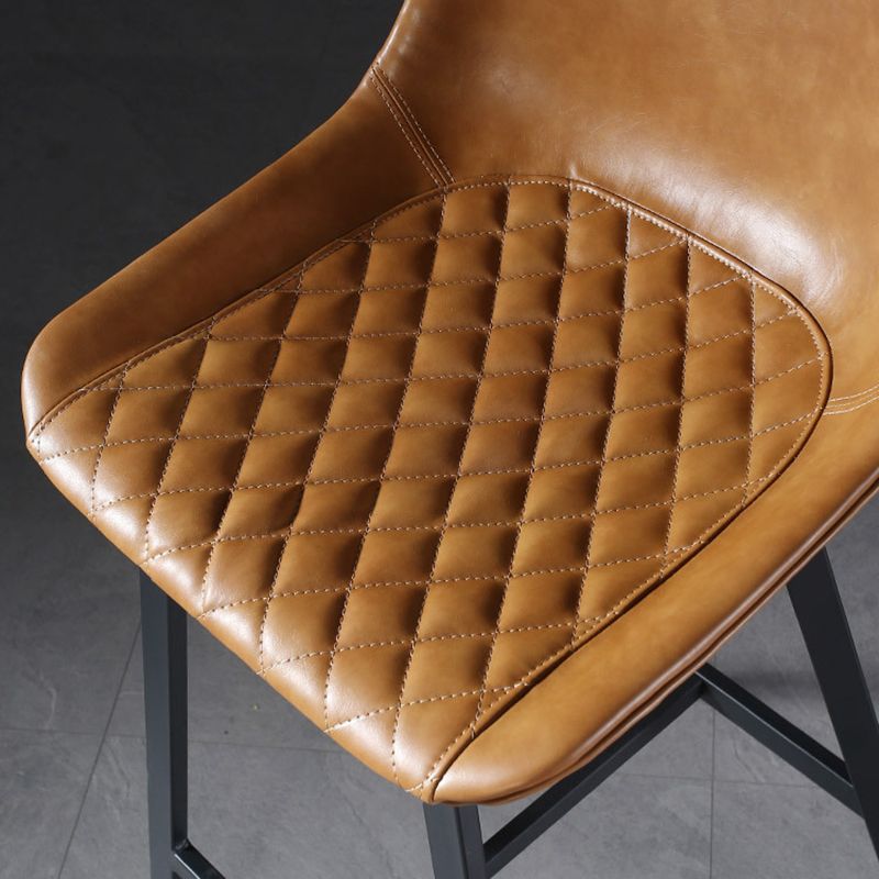 Modern PU Leather Bar-stool Bucket Seat Counter Bar Stool with Metal Legs Clearhalo 'Bar Furniture' 'Bar Stools' 'bar_stools' 'furn' 'furn_bar_stools' 'Furniture' 'Kitchen & Dining Furniture' 1200x1200_1053c58d-e72f-4766-b0d3-196605558e5d