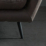 フェイクレザータフテッドコンテンポラリーフレアアームステイン耐性ソファソファ