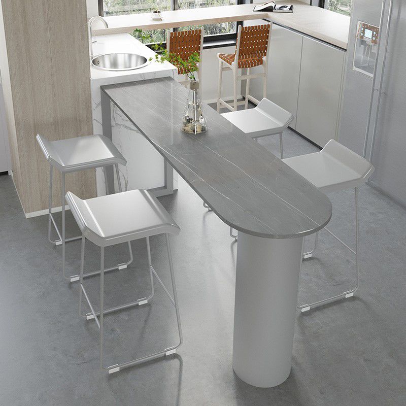 Marble Modern Double pedestal Patio Bar Table Indoor Bistro Bar Height Cocktail Table Clearhalo 'Bar Furniture' 'Bar Tables' 'bar_tables' 'furn' 'furn_bar_tables' 'Furniture' 'furniture_bar_tables' 'Kitchen & Dining Furniture' 1200x1200_1055da2c-87f9-4fe4-8609-0721dfa16767