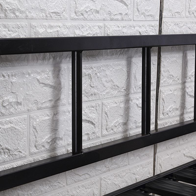Follo metallico in metallo nero telaio industriale in stile industriale letto aperto con telaio aperto