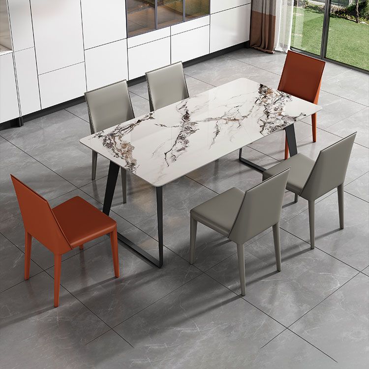 Modern 1/4/5/7 Pieces Dinette Set with Sintered Stone Top Rectangle Dining Table Set Clearhalo 'Dining Room Sets' 'Dining Tables & Seating' 'dining_room_set' 'furn' 'furn_dining_room_set' 'Furniture' 'furniture_dining_room_set' 'Kitchen & Dining Furniture' 1200x1200_10586a4b-477f-494e-b650-f80af97dd550