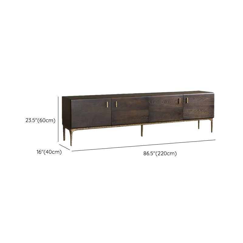 Glam Brown Media Console Wood TV Console with Metal Legs for Living Room Clearhalo 'furn' 'furn_tv_stands_entertainment_centers' 'Furniture' 'Living Room Furniture' 'TV Stands & Entertainment Centers' 'TV Stands & Media Storage Furniture' 'tv_stands_entertainment_centers' 1200x1200_105bdd67-1459-4886-bacb-ea58dcfbe519