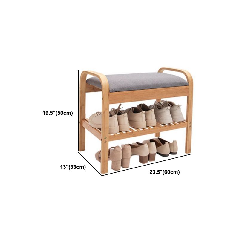 12.99" Wide Modern Entryway Cushioned Bench Bamboo Bench with Arms Clearhalo 'Benches' 'Chairs & Seating' 'furn' 'furn_benches' 'Furniture' 'Living Room Furniture' 1200x1200_105c0f2d-aea8-4353-980d-6cc154eb17e3