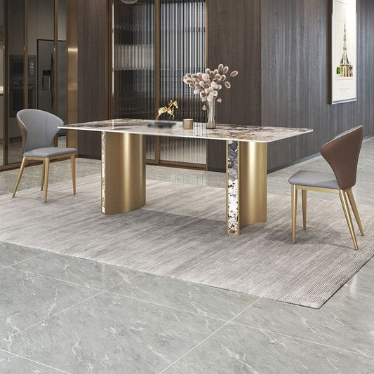 Luxury 1/3/4/5/7 Pieces Dining Set Sintered Stone Top Dining Table with Leather Chairs Clearhalo 'Dining Room Sets' 'Dining Tables & Seating' 'dining_room_set' 'furn' 'furn_dining_room_set' 'Furniture' 'furniture_dining_room_set' 'Kitchen & Dining Furniture' 1200x1200_105d8917-dc20-45f9-a565-7d64eea57633