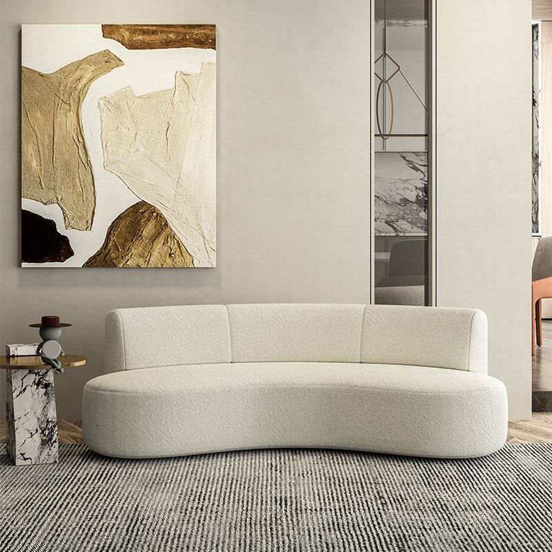 Contemporain 27,5 "H Canapa en laine avec dos sans bras et serré incurvé pour le salon