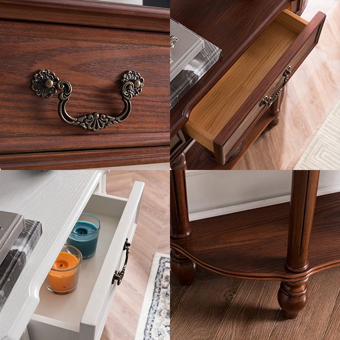 35.43 "Tall 1-ladel console tabel massief houten accenttafel met plank