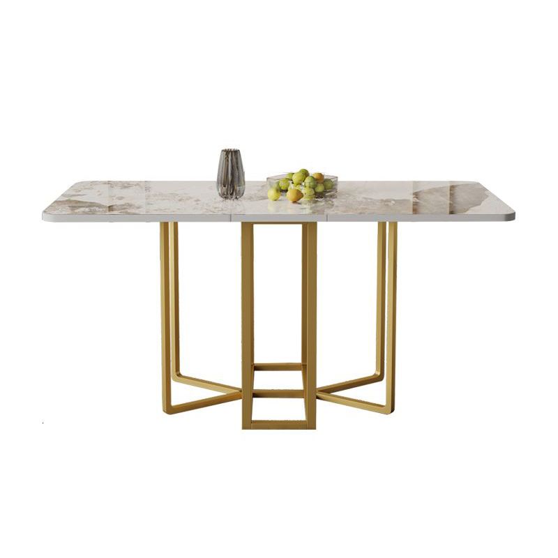 Modern Rectangle Dinette Set 1/2/5 Pieces Foldable Dining Table Set with Sintered Stone Clearhalo 'Dining Room Sets' 'Dining Tables & Seating' 'dining_room_set' 'furn' 'furn_dining_room_set' 'Furniture' 'furniture_dining_room_set' 'Kitchen & Dining Furniture' 1200x1200_10624f26-7346-4802-9a38-5790cc5c2f09