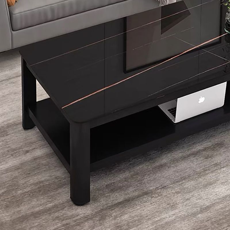 Modern Style White/Black/Grey Rock Rectangular Coffee Table with Slab Top Clearhalo 'Coffee & Accent Tables' 'Coffee Tables' 'coffee_tables' 'Furniture' 'furniture_coffee_tables' 'Living Room Furniture' 1200x1200_1063bf69-42d1-470e-9665-cfb8c8ca20b6