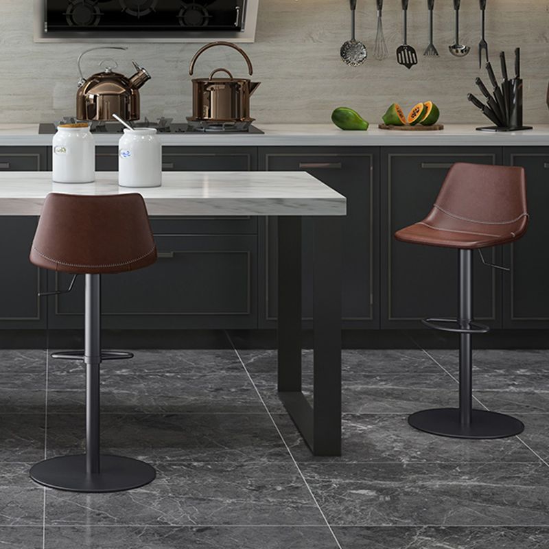 Industrial Leather Bar Stool Adjustable Backrest Bar Stool for Bristol Clearhalo 'Bar Furniture' 'Bar Stools' 'bar_stools' 'furn' 'furn_bar_stools' 'Furniture' 'Kitchen & Dining Furniture' 1200x1200_1065b782-2edc-4c47-a85b-1d3e04c0f603