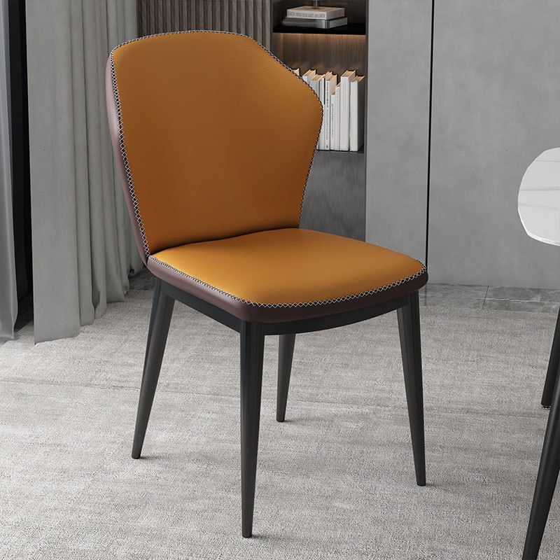 Nordic Glam Style Chair Kitchen Armless Wingback Chair with Metal Legs Clearhalo 'Dining Chairs' 'Dining Tables & Seating' 'dining_chair' 'furn' 'furn_dining_chair' 'Furniture' 'furniture_dining_chair' 'Kitchen & Dining Furniture' 1200x1200_10679ae2-3421-45fe-860d-f044679d02e7