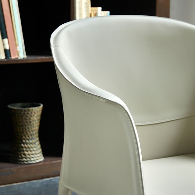 Modern Style Metal Dining Chairs Leather Arm Dining Room Chairs for Home Use